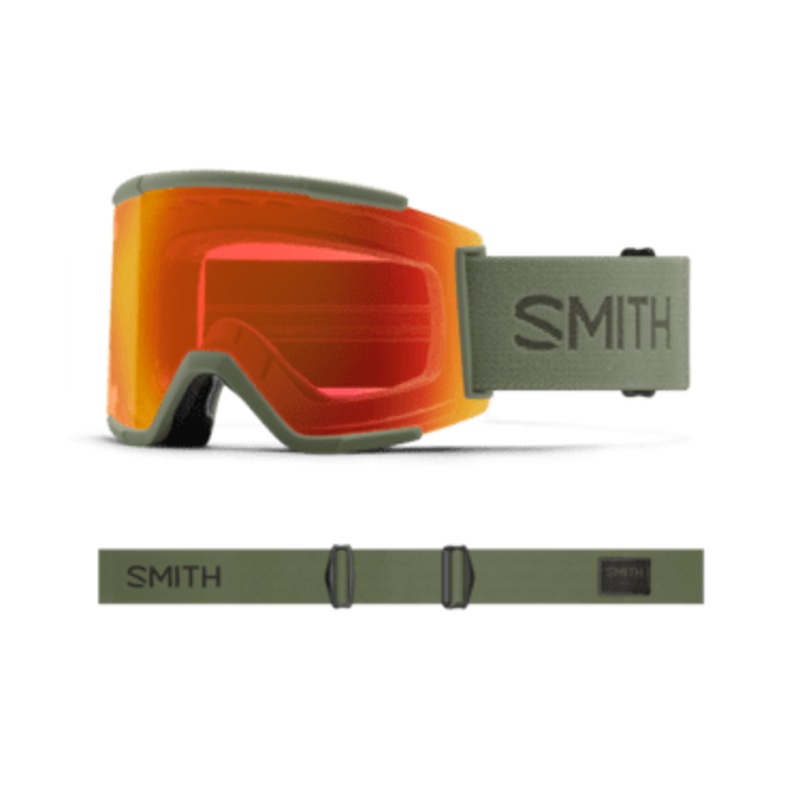 SMITH SQUAD XL FATIGUE GREEN | EVERYDAY RED MIRROR & STORM YELLOW FLASH
