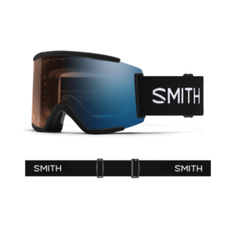 SMITH SQUAD XL LOW BRIDGE FIT BLACK | PRO PHOTOCHROMIC BLUE MIRROR