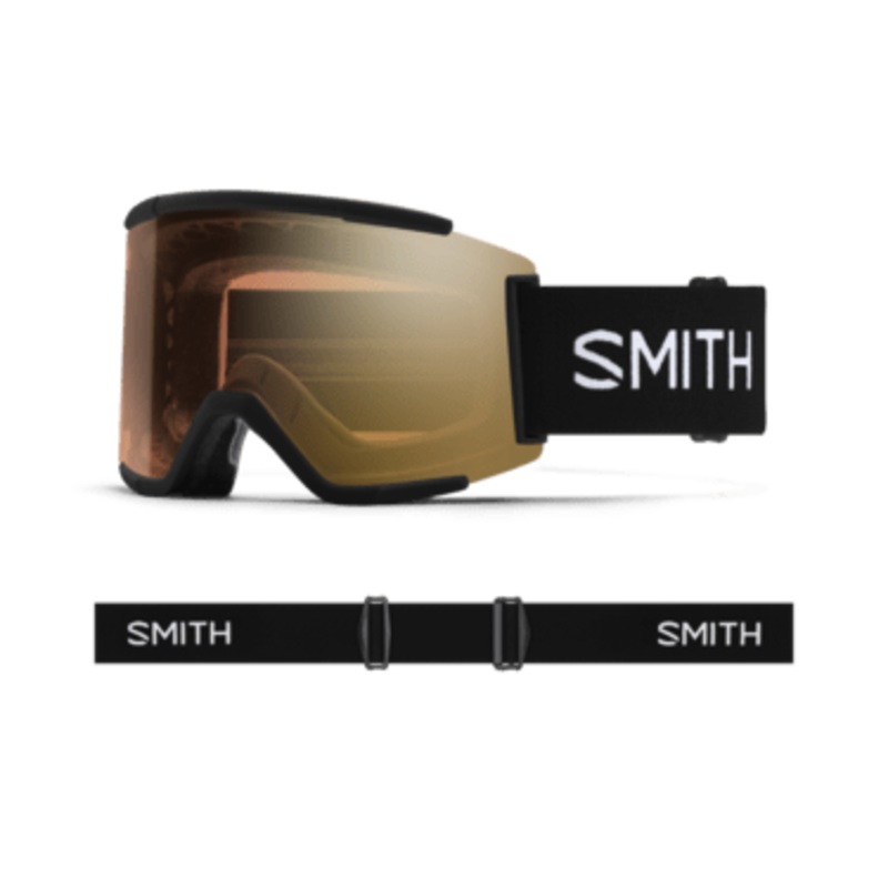 SMITH SQUAD XL LOW BRIDGE FIT BLACK | PRO PHOTOCHROMIC GOLD MIRROR