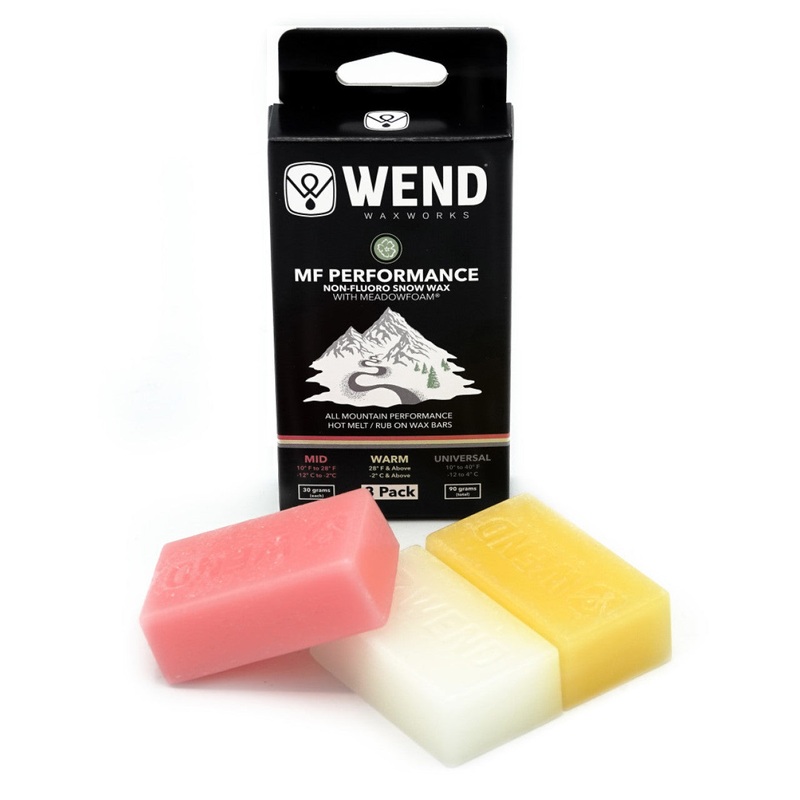 WEND NF Performance Plant-Based Ski Wax Trio – Mid/Warm/Universal (3-Pack)