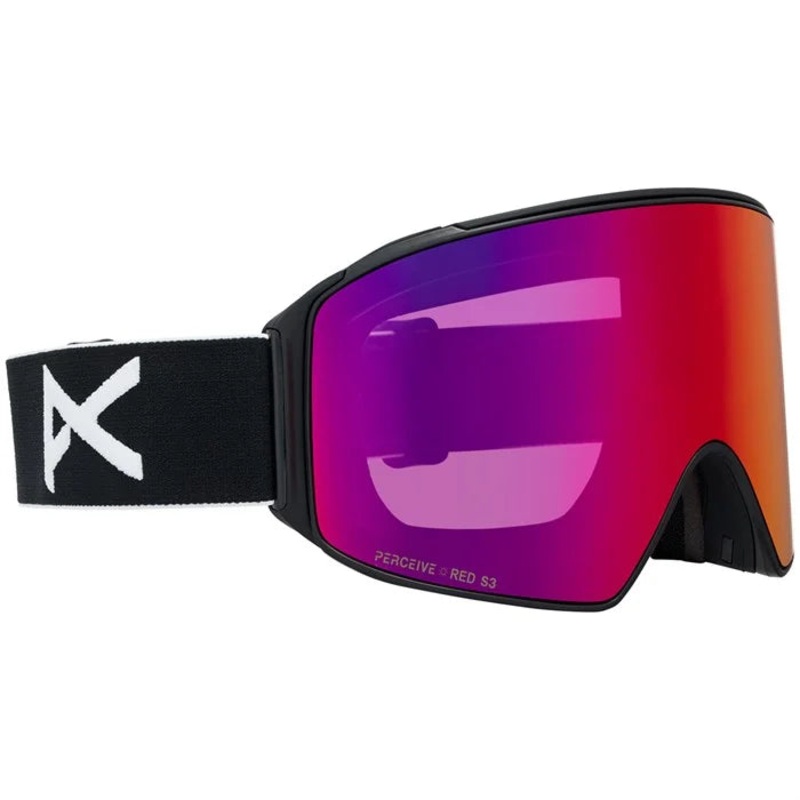 Anon M4 Cylindrical Adult Goggle + MFI Face Mask + Bonus Lens – Black/Percieve Red