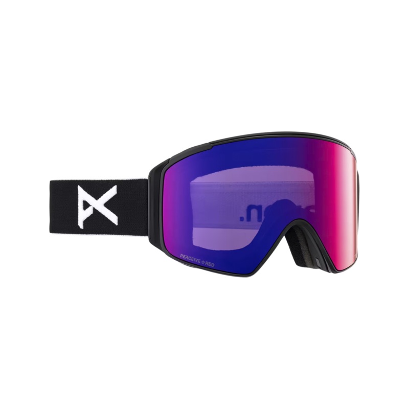 Anon M4S Cylindrical Adult Goggle + MFI Face Mask + Bonus Lens – Black/Percieve Red