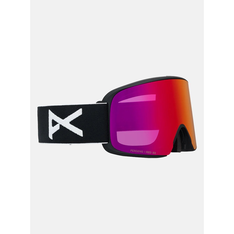Anon M6 Adult Goggle + MFI Face Mask + Bonus Lens – Black/Percieve Red