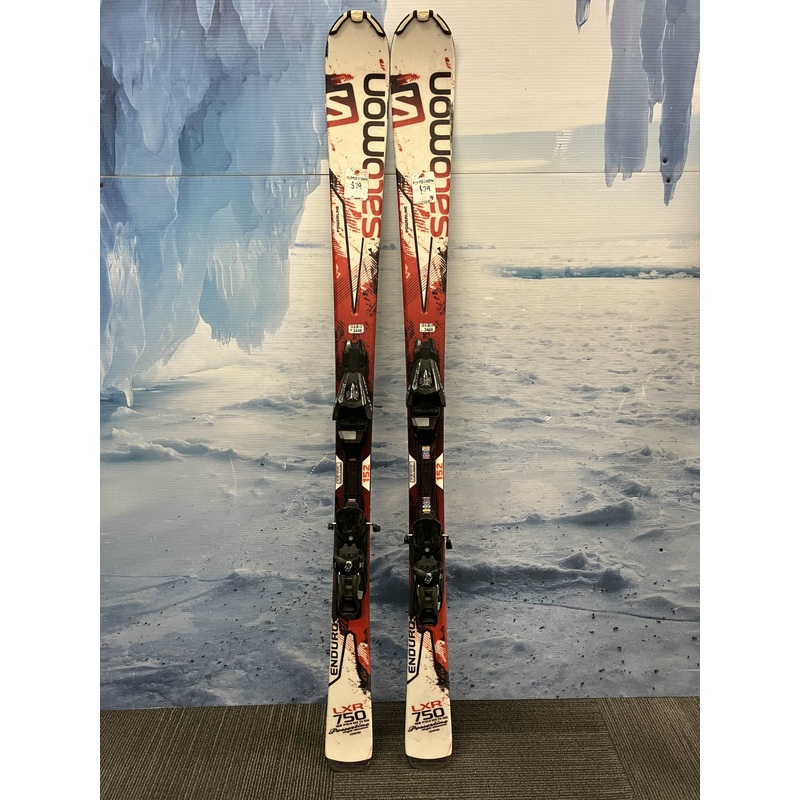 Used Salomon 152cm Powerline Enduro 750 LXR Skis w/ Salomon 10 Demo Bindings